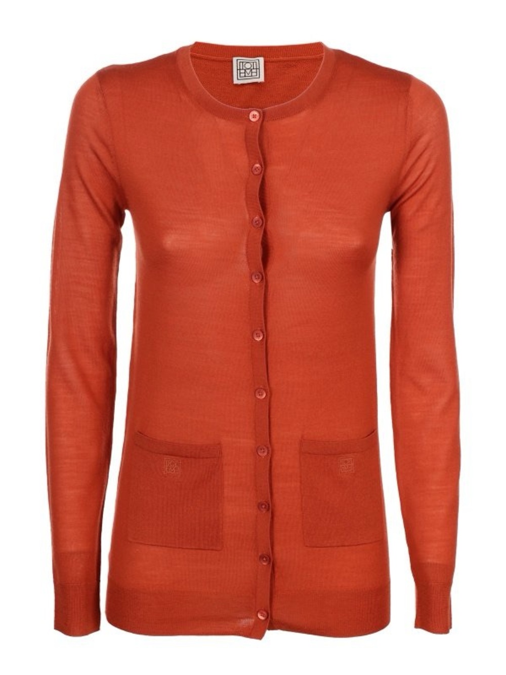 NWT TOTEME Fine Knit Merino Cardigan in Bloody Mary Small